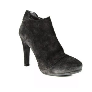 Theory Heeled Ankle Boots US 7 EU 37 Blossom 4" Gray Suede Leather Luxury Party
